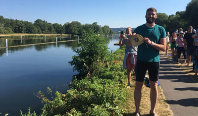 Elliot Clark from K J Smith Solicitors completes 4 mile River Thames swim
